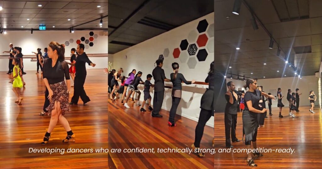 Training shots — coaching, corrections, drills (not social dancing)